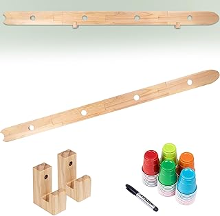5 FT Shot Board with Wall Mounts and Black Marker,4 Person Drinking Board,Sets:1 Drinking Shot + 2 Wall Mounts+1 Black Mark+50 Cute Glasses, Vacations,Weddings,Bar,Family Gathering, Party,Rustic