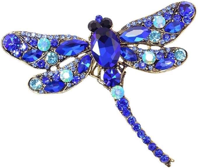 Crystal Rhinestone Dragonfly Brooch Pin Jewelry Birthday GiftsBlue