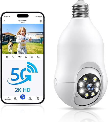 Cámaras de seguridad inalámbricas de 2K para exteriores, 360 PTZ 5G2.4G WiFi, cámaras para seguridad del hogar, detección de movimiento, alarma de