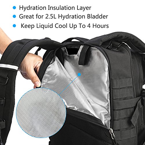 Military Tactical Backpack Hydration Backpack by RUPUMPACK, Army MOLLE Bag, Small 3-Day Rucksack for Outdoor Hiking Camping Trekking Hunting, 33L - Thumbnail 2