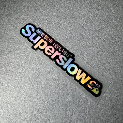Image of Car Styling Sticker for Japanese Superslow Snail Creative Words Auto Oil Tank Window Body Vinyl Computer Case Motocross Decals (F 13x3cm Black Laser 2PCS)