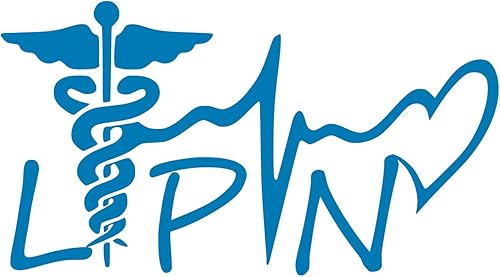 Miniatura 4 de DPnk - Calcomanía de vinilo con licencia de enfermera práctica - LPN Caduceus Lifeline Heart Decal UR Impressionspara autos, camiones, SUV,