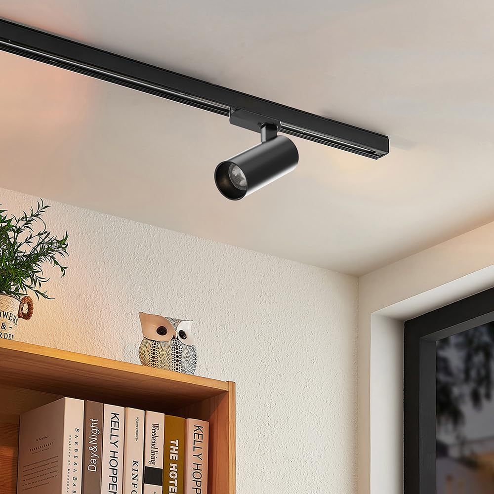 Braytron LED Schienenstrahler 30W für 1-Phasen Schienensystem, dreh- und schwenkbar, 3CCT 3000K 4000K 6500K, LED Track Light Aluminium Deckenstrahler, für Büro, Shop, Küche (Schwarz, 30, Watt)