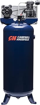Campbell Hausfeld 60 Gallon Vertical Air Compressor, 3.7 HP, 240V, 135 PSI