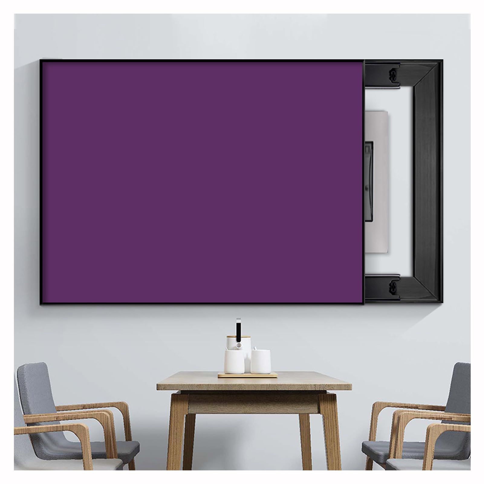 Tapa Contador Luz Cubre Cuadro Electrico Tapa Decorativa Cuadro Electrico Caja para Tapar Cuadro Electrico Caja De Fusibles Mecanismo Push-Pull Purple 60 * 50cm