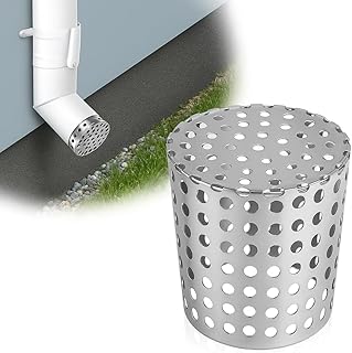 OFFOF Dachrinnen Laubschutz aus 304 Edelstahl – Robuster Regenrinnen Fallrohrschutz, rostfrei, UV & wetterbeständig, einfach zu montieren, universell passend für Dachrinnen und Abflüsse(90-110mm)