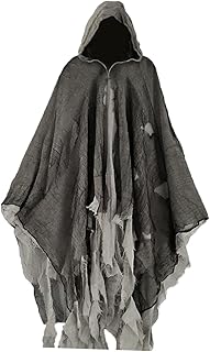 Halloween Hooded Capes Cosplay Hooded Cloak Fancy Dress Grim Reaper Costume Creepy for Party Stage - Buy now