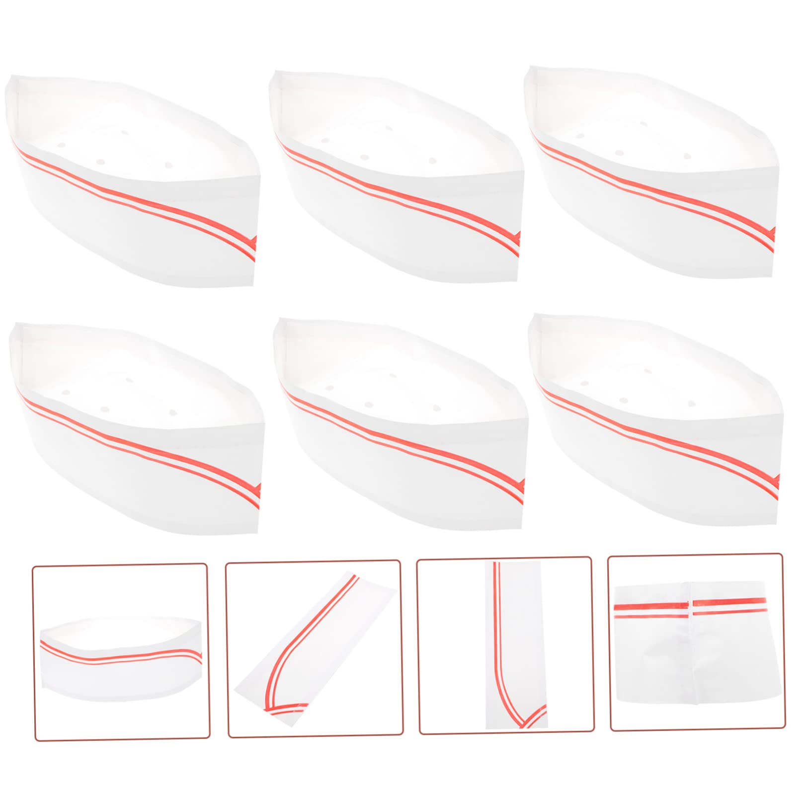 Beaupretty Gorro de Cocina Desechable de Papel 80 Unidades para Restaurante | Color Blanco, Diseño Unisex, Paquete de 80 Piezas, Uso en Pubs y Hoteles