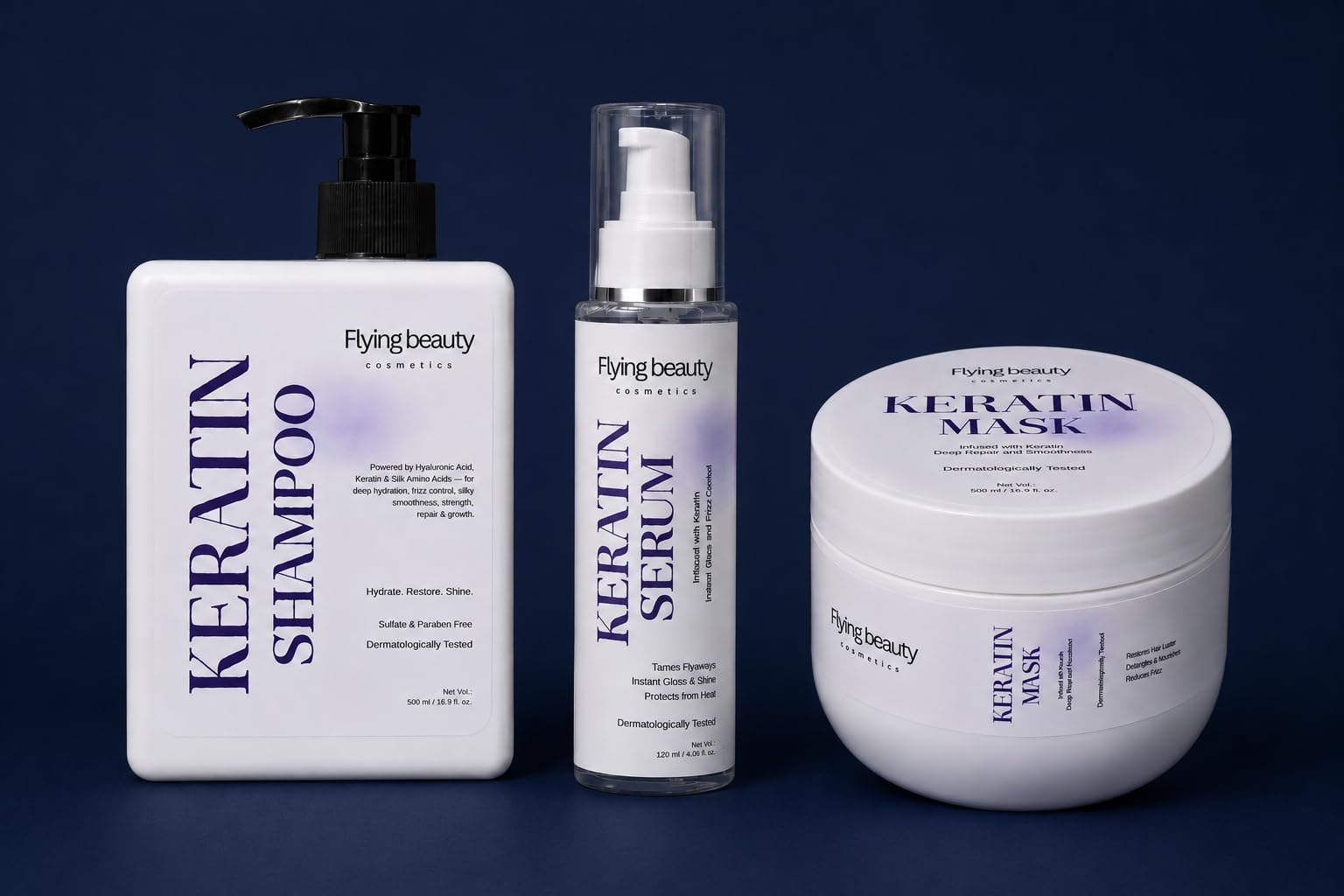 Keratin Combo for Hair Care | Shampoo, Hair Mask & Serum Set | Hydrating and Smoothing Hair Care Kit for Women and Men-image-29