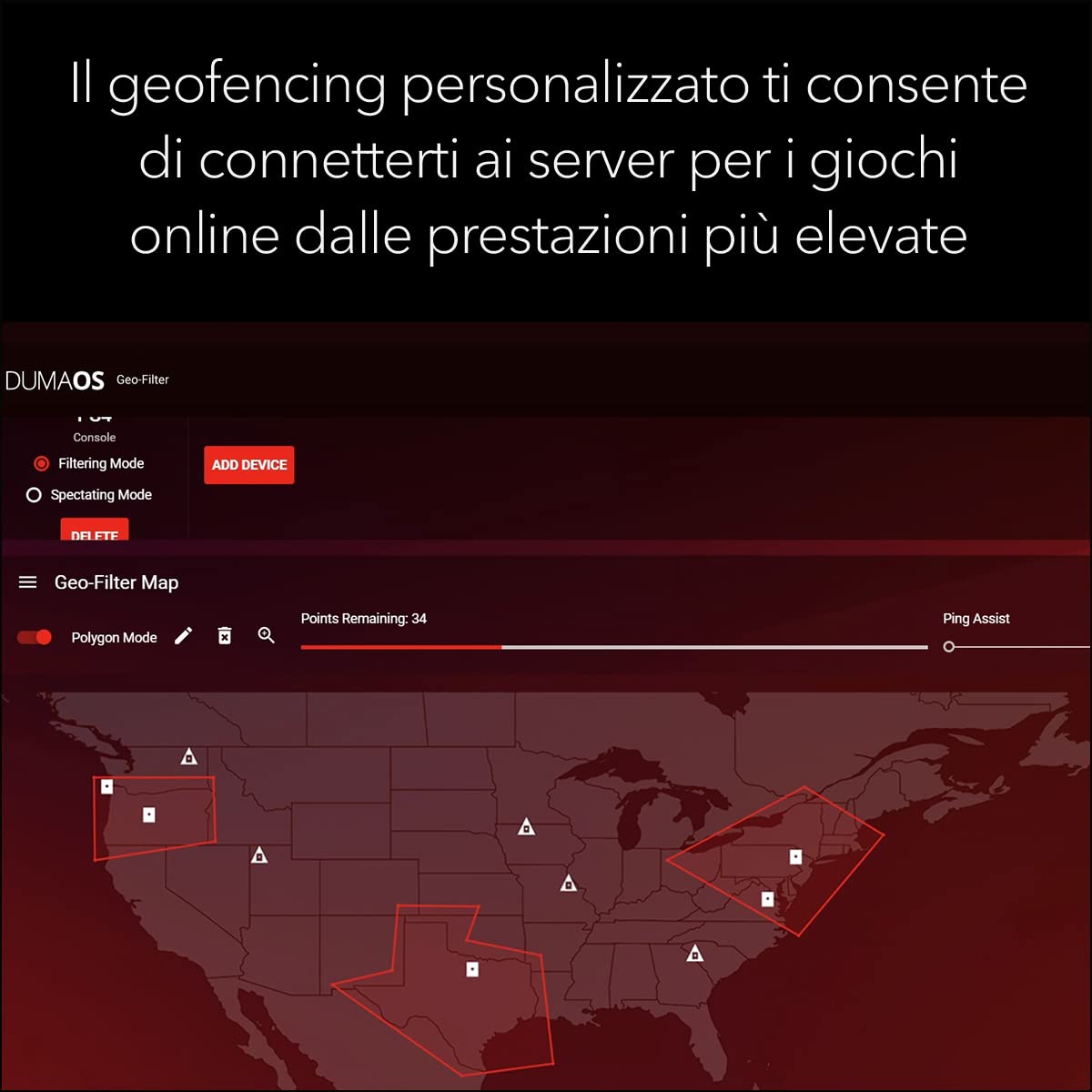NETGEAR Nighthawk Router WiFi 6 Pro Gaming XR1000, Velocità wireless AX5400 (fino a 5,4 Gbps), DumaOS 3.0 ottimizza le connessioni server eliminando i ritardi, 4 porte Ethernet da 1G e 1 porta USB 3.0