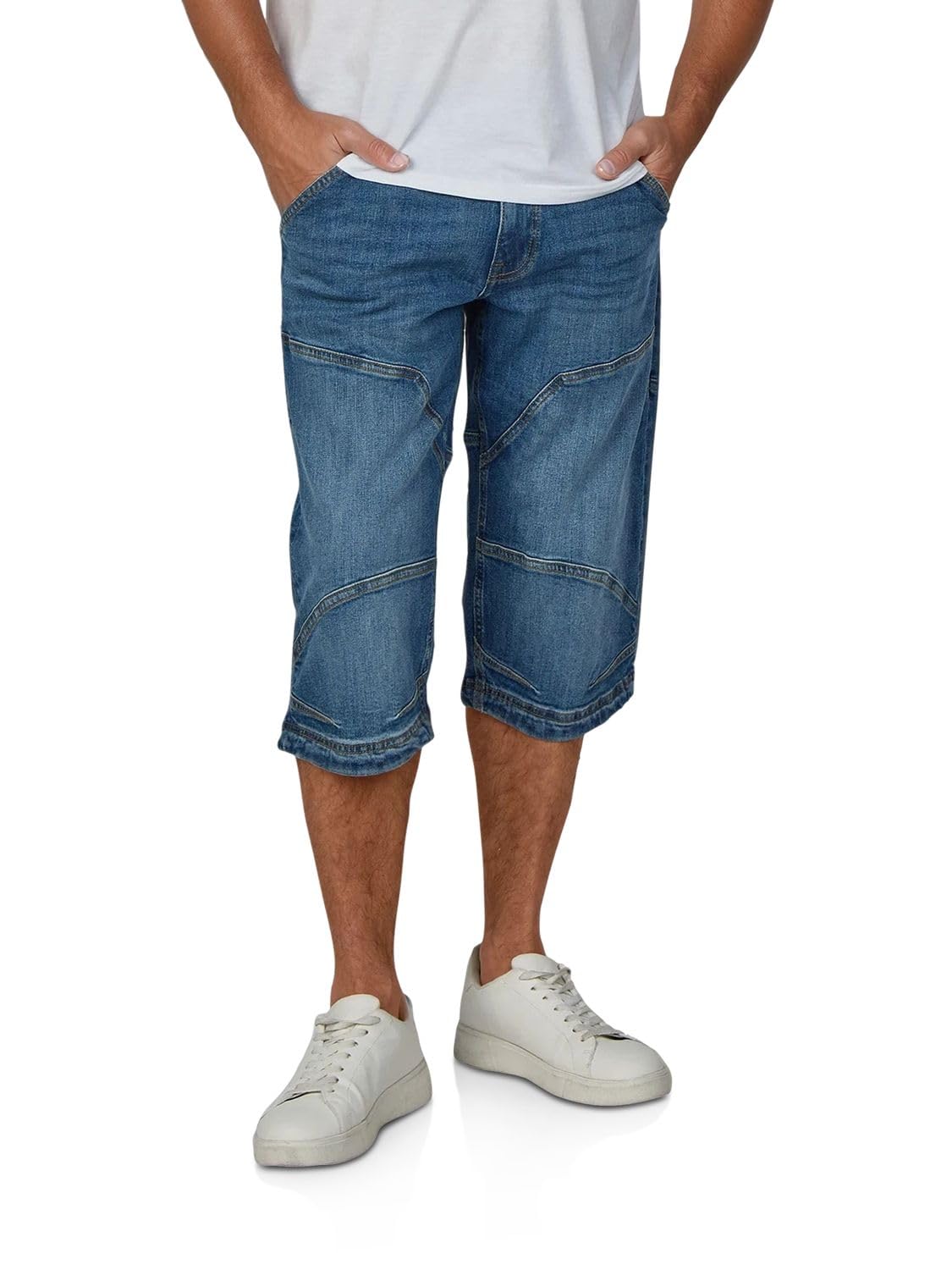 MUSTANG 3/4 Jeans Shorts Herren Stretch Straight Fit Freemont Kurze Hosen Bermuda Sommer Denim Einfarbig Blau Grau 30 31 32 33 34 36 38 40 42