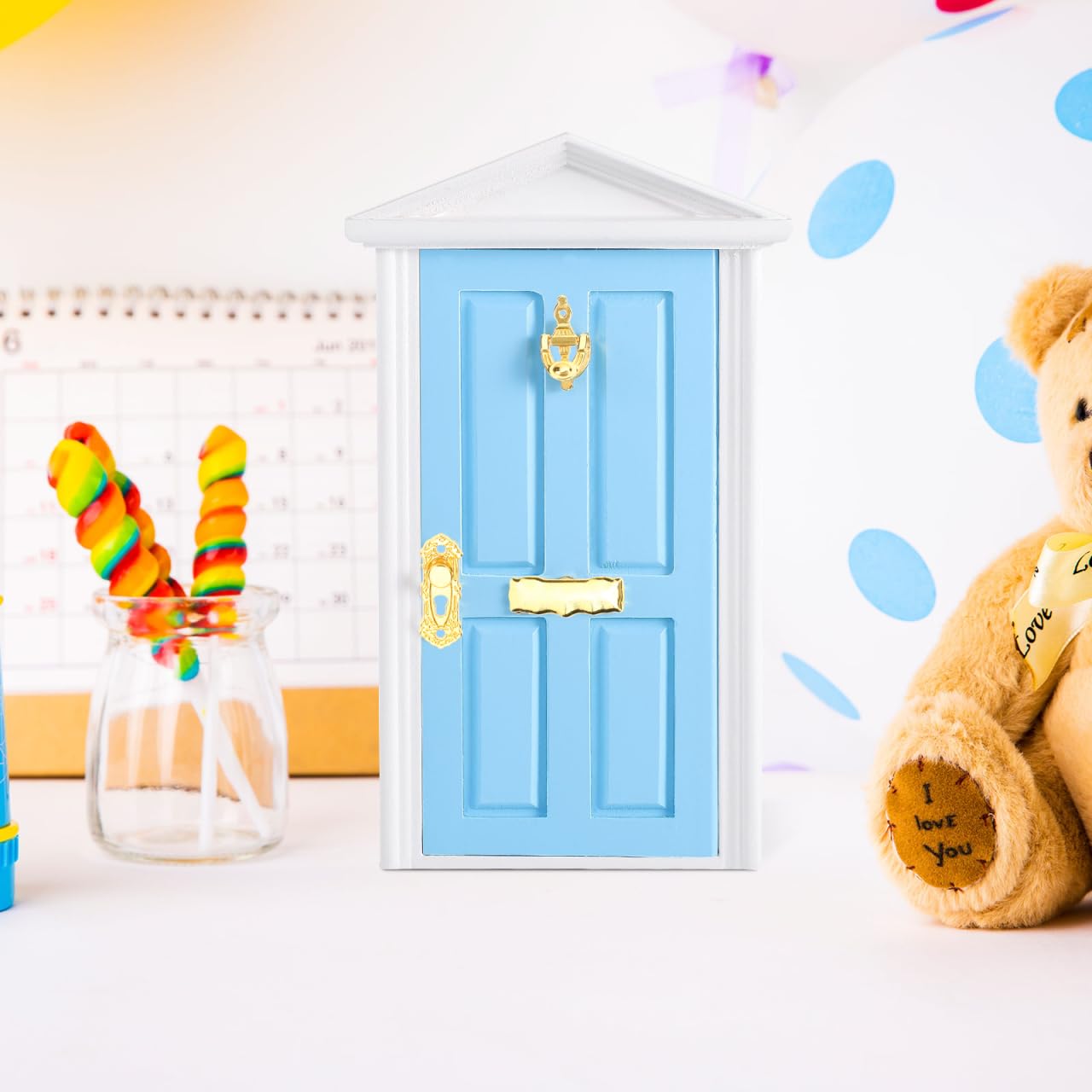 Abaodam 1:12 Scale Dollhouse Metal Door Tiny House Decorative Accessories for Diy Craft, Golden, 2.20 cm x 1.60 cm x 0.50 cm - Image 4