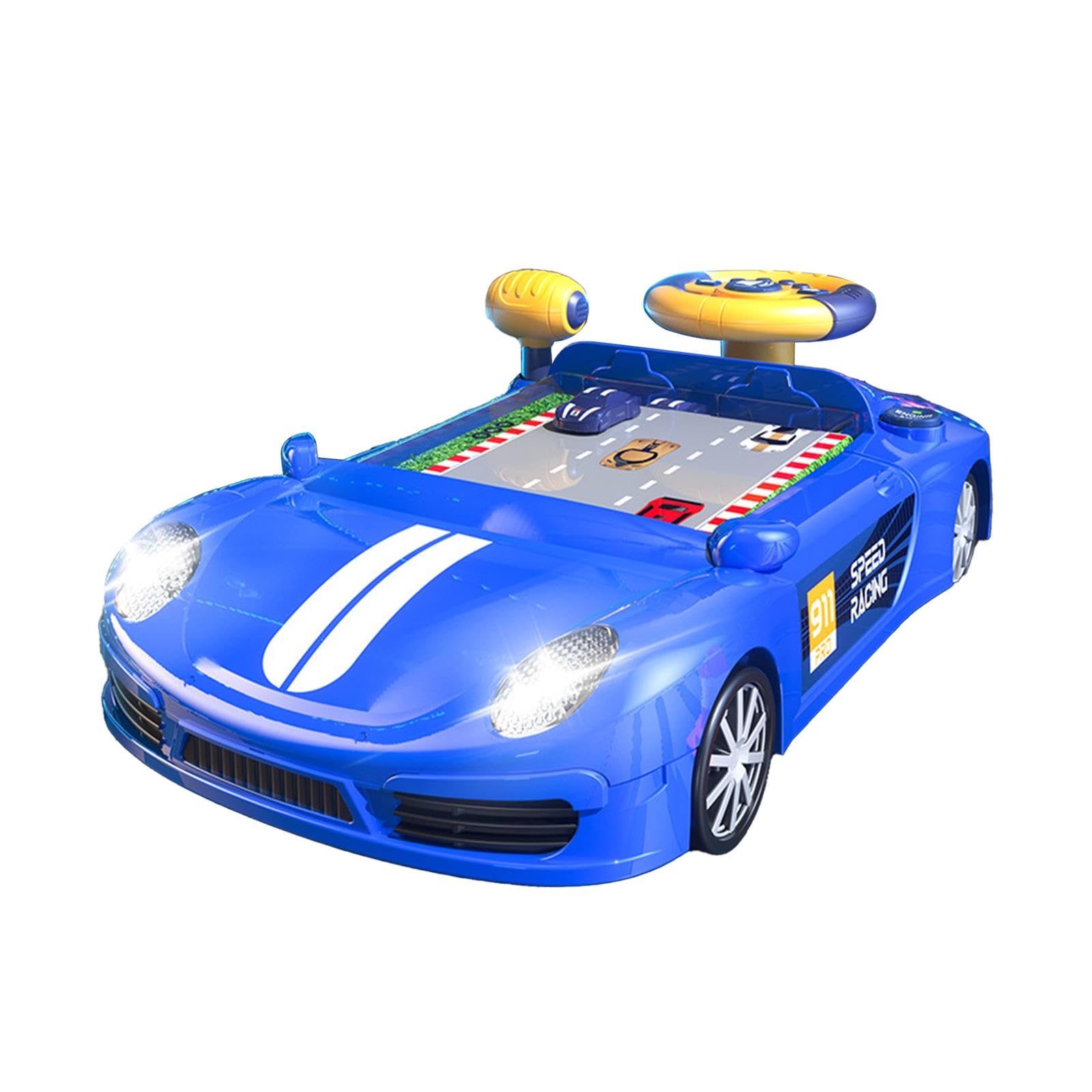 Sharplace Volante Elettrico di Simulazione, Giocattolo Portatile per Giochi di Avventura con Simulazione di Guida E Suoni, per Bambini, Ragazzi E Ragazze, Blu