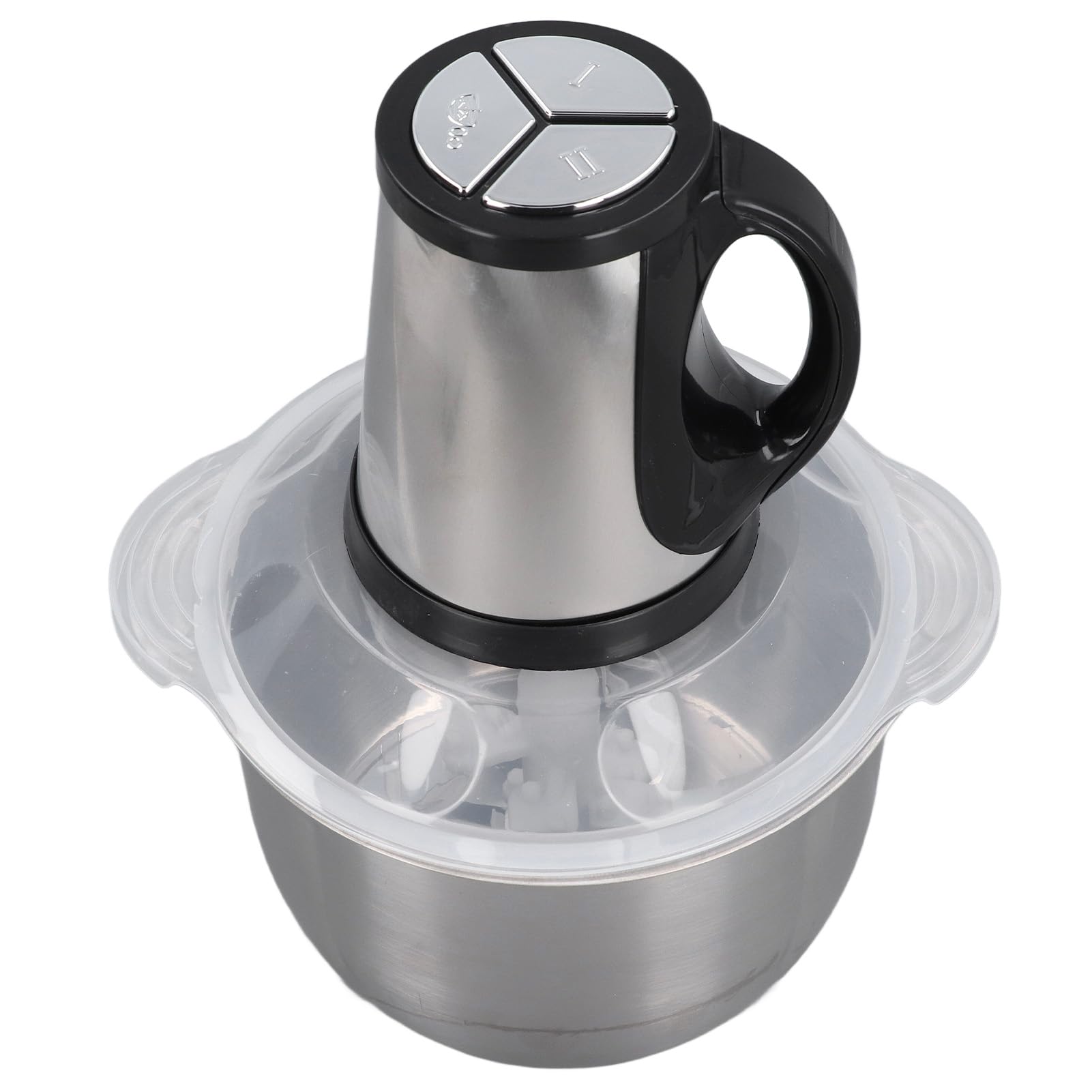 Procesador eléctrico de alimentos, picador de alimentos de gran capacidad de acero inoxidable 4L con 5 cuchillas, picadora eléctrica de alimentos para carne, verduras, frutas y nueces
