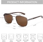 ZENOTTIC Aviator Wood Polarized Sunglasses for Men 100% UV Protection Fishing Driving Golf