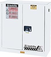 Vista 20 de Justrite Gabinete de almacenamiento inflamable de cierre automático de 30 galones, acero de calibre 18, 1 estante, gabinete contra incendios de 2