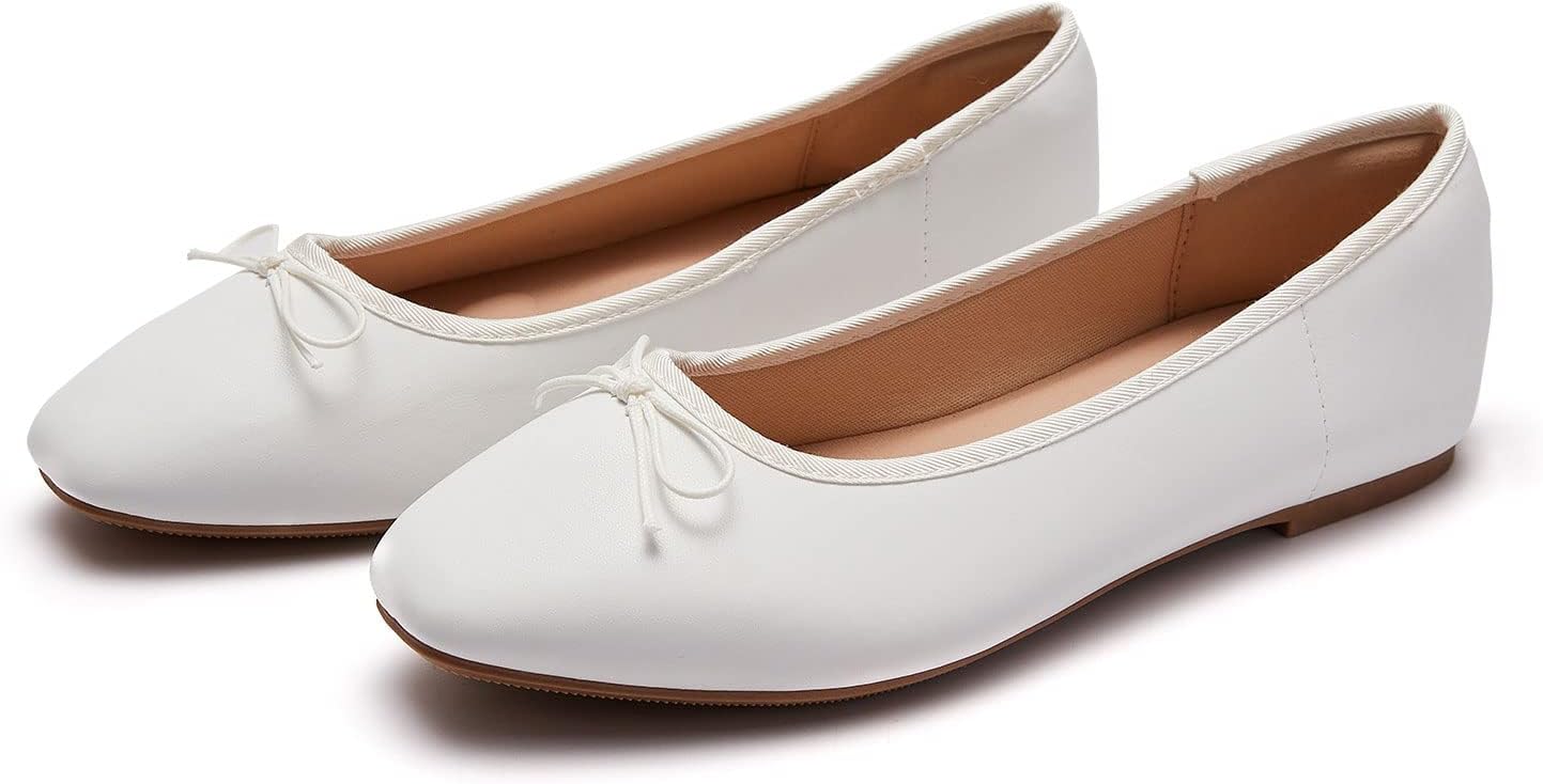 Women's Round Toe Ballet Flats Comfortable Bow Dressy Flats Shoes for Women - Image 3