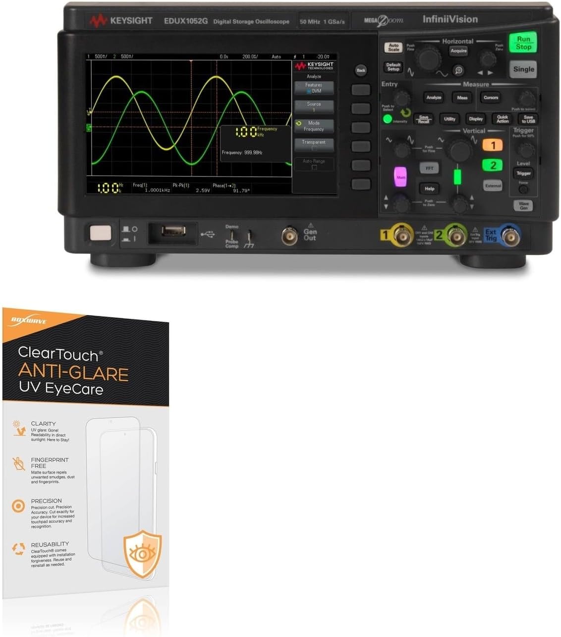 BoxWave Screen Protector Compatible With Keysight EDUX1052G - ClearTouch Anti-Glare Anti-UV EyeCare (2-Pack), Filters out Harmful Blue Light Reduce Fatigue