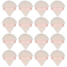 Flytianmy 16Pcs Triangle Powder Puffs, Face Makeup Puff for Body Loose Powder Beauty Makeup Tool Nude