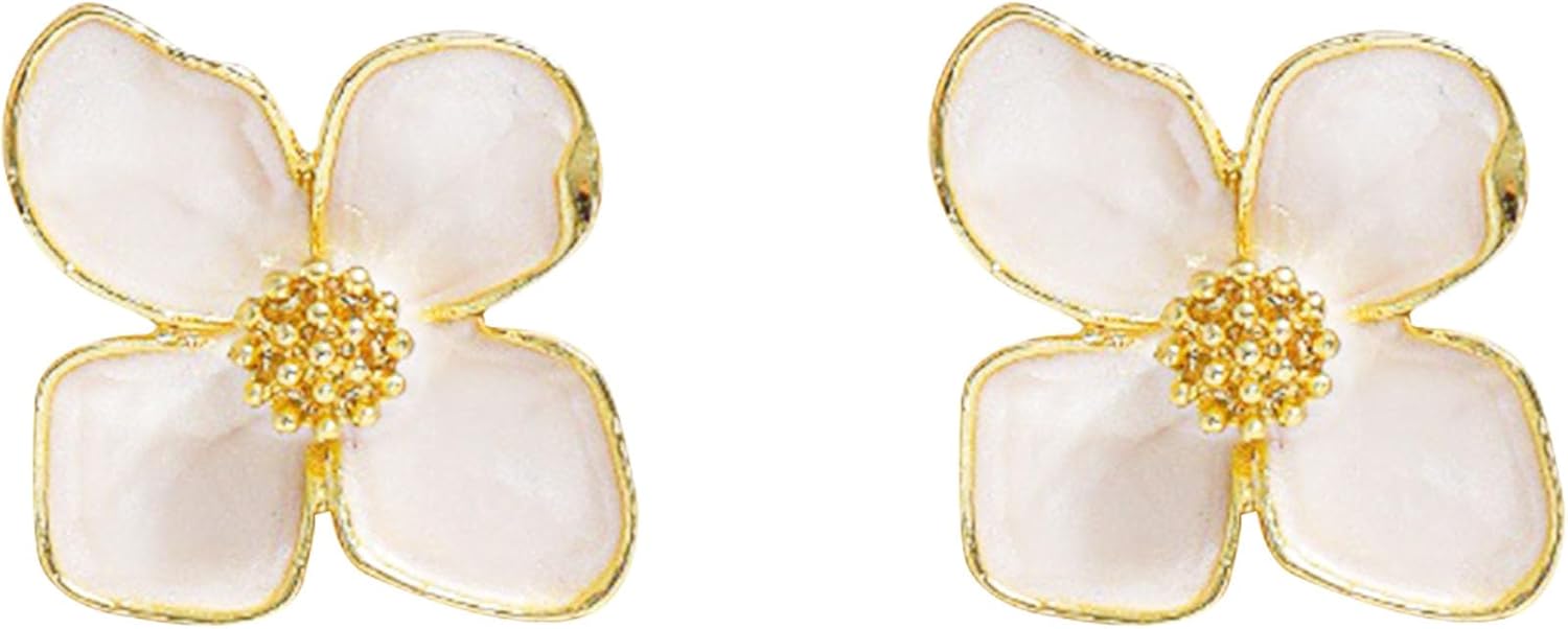 Bohemian Drip Oil Flower Stud Earrings for Women Enamel Statement Floral Drop Dangle Earring Jewelry Accessories