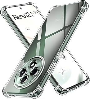 جراب خلفي مضاد للصدمات من جرابيست مع افضل حماية للكاميرا متوافق اوبو رينو 12F حافظة مضادة بحواف معززة لحماية 5g 5G سيليكون شفاف