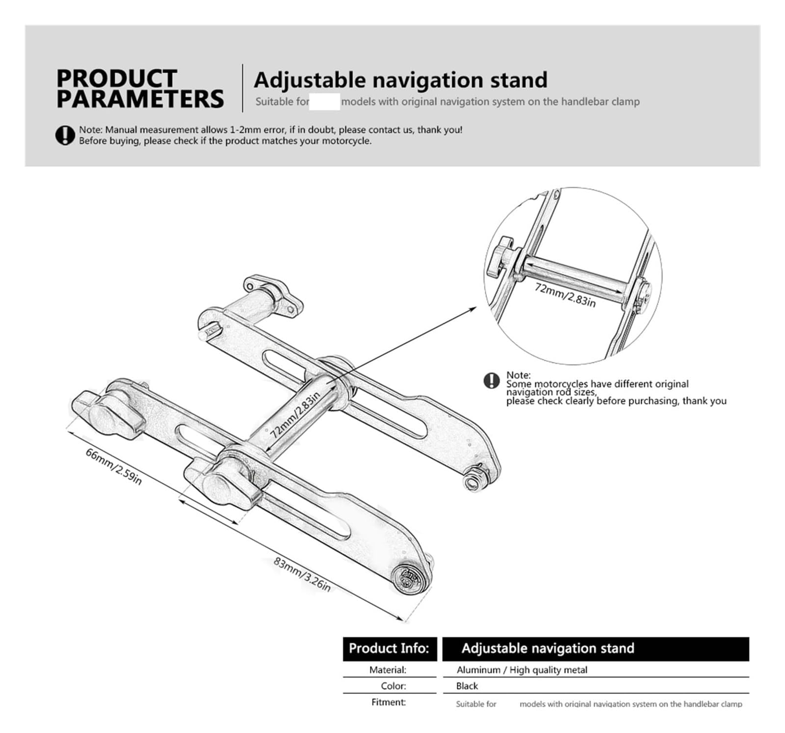 Portatelefono Manubrio Per BMW G 650 X Per Moto Motocicletta Supporto Telefono Regolabile Ed Estensibile GPS