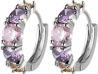 Yellow Chimes Earrings for Women and Girls Multicolor Crystal Hoops | Silver Toned Clip On Earrings Silver Hoop Earrings f... Price In India