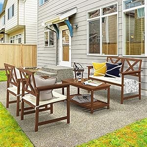 Furinno FG18508 Tioman Hardwood Patio Furniture 2-Tier Coffee Table in Teak Oil, Natural Furinno FG18508 Tioman Hardwood Patio Furniture 2 Tier Coffee Table in Teak Oil Natural