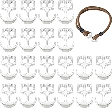 SUPERFINDINGS 20 Pièces Attache Crochet Connecteur d'Extrémité de Cordon à Double Trou 2.9x2cm Fermoir Anchor pour Paracorde Cordon en Cuivre Fermoir à Bascule Anchor pour Création de Bijoux DIY