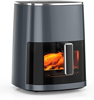DUMOS Airfryer 6QT Airfryer Oven met venster Square Airfryer Oven 12-in-1 voor het gezin 400°F Rapid Air Crispy Technology Roast Bake Dehydrate Nonstick & Easy-Clean Basket