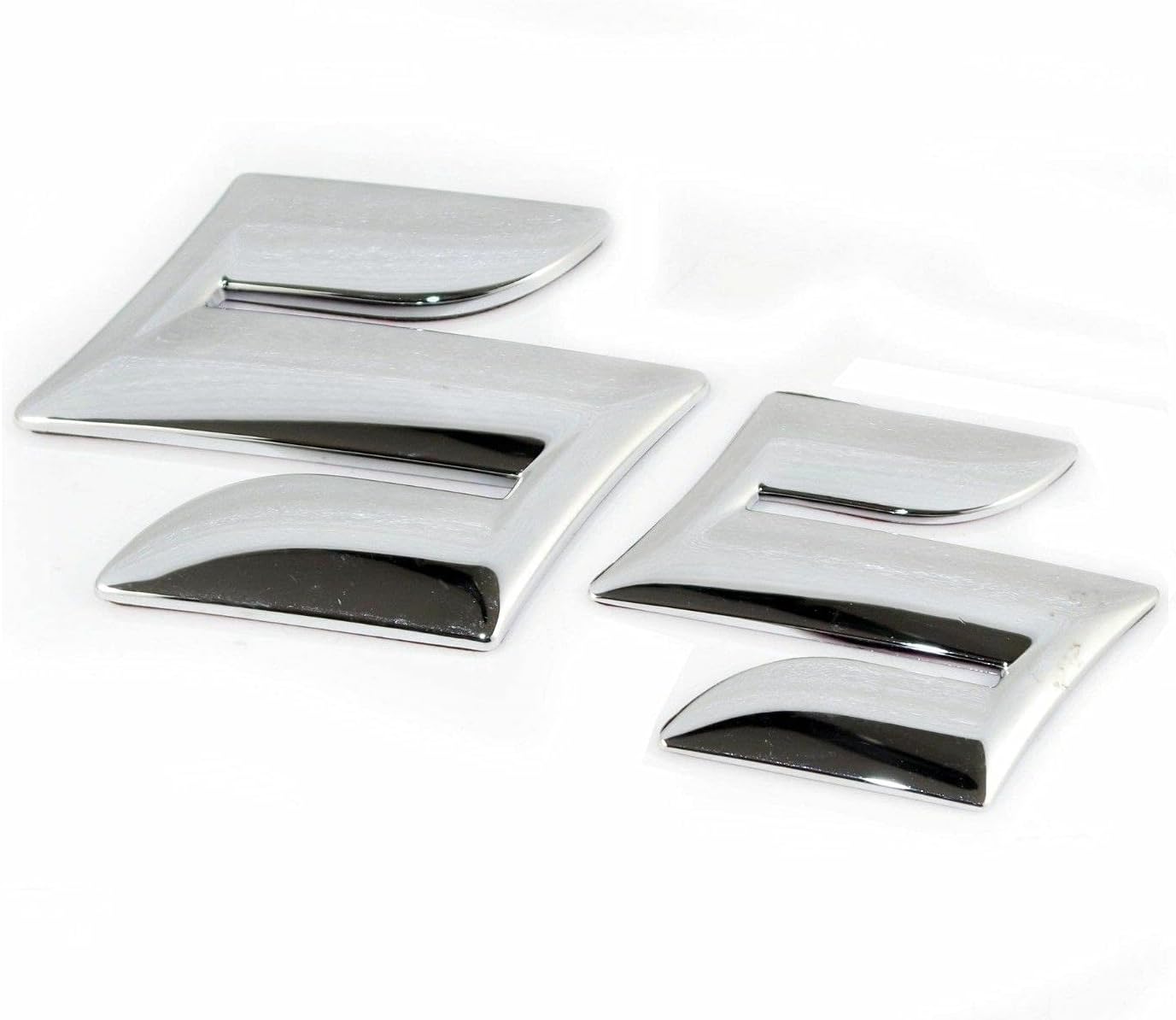 AEspares Suitable For Suzuki Car Chrome Plated S Logo Monogram Badge 2 Units