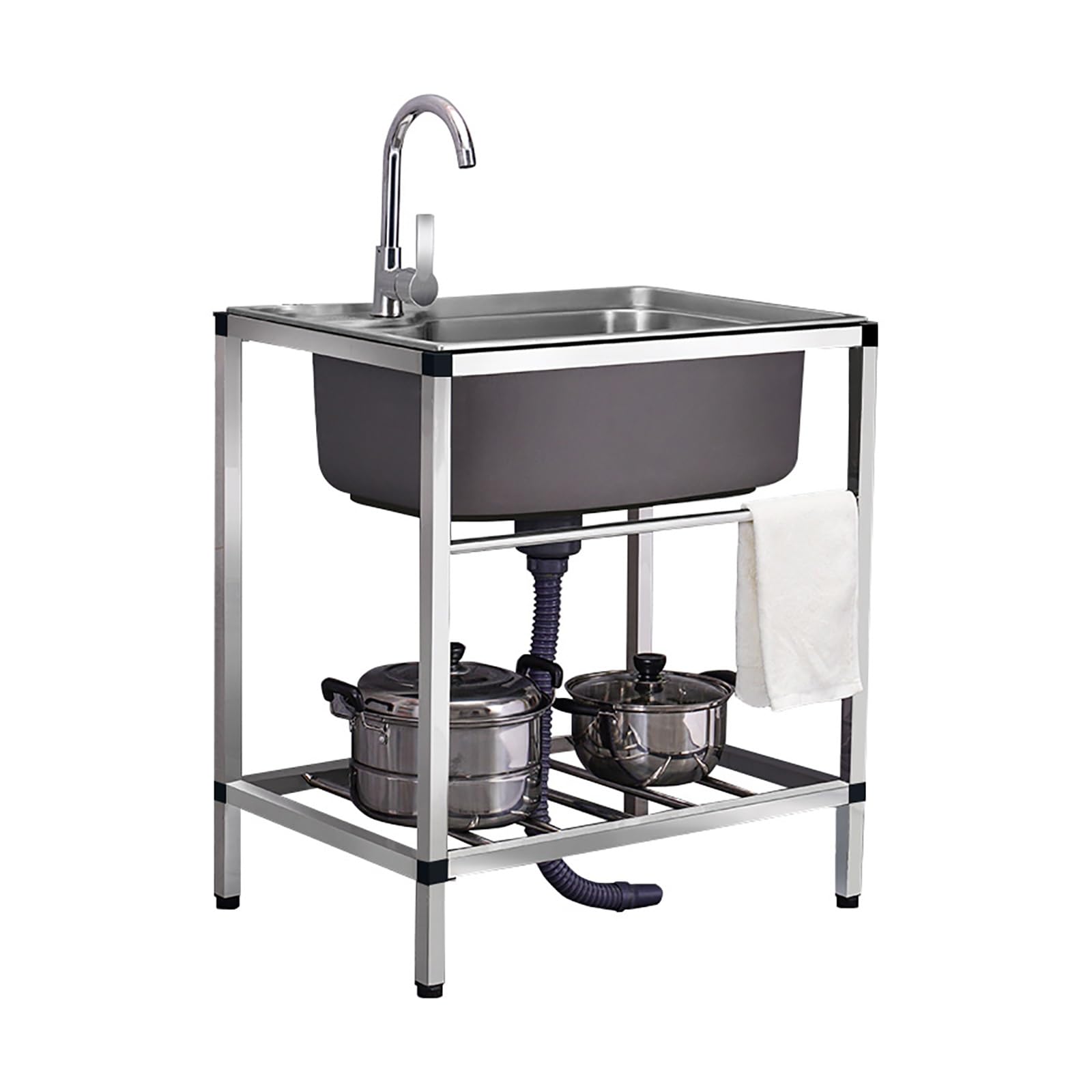 Lavabo industrial de acero inoxidable autoportante para restaurantes 1