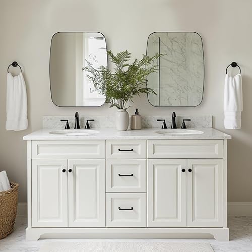 Miniatura 168 de ANDY STAR Espejos ovalados dorados para baño, espejo de pared oblongo, con marco de metal dorado cepillado de 24 x 36 pulgadas, espejo de tocador