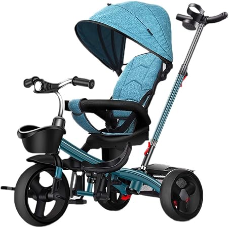 Nbgy Bebe Exterieur Pare Soleil Tricycle 1 6 Ans Enfant With Push Handle Velo Bebe Garcon Fille 4 En 1 Evolutif Tricycle 4 Couleurs Color Blue Amazon Fr Sports Et Loisirs