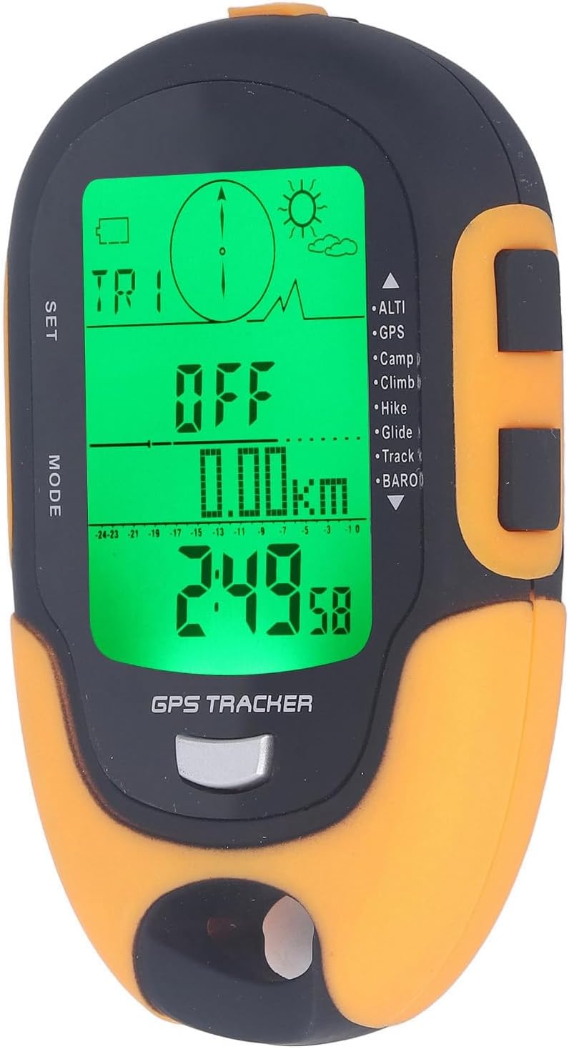 Digital Altimeter, Multifunctional GPS Meter Portable Handheld Thermometer Hygrometer Digital Compass Barometer for Car Hiking Camping