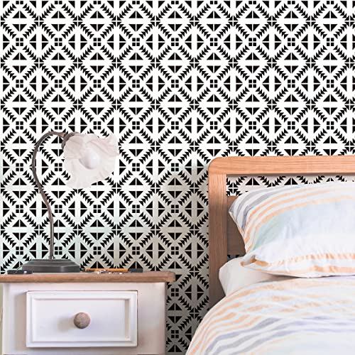Jeweluck Black And White Wallpaper Peel And Stick Wallpaper Modern Contact Paper 17.7Inch×196.8Inch Geometric Removable Wallpaper For Kitchen Self Adhesive Wall Paper Decorative Contact Paper Vinyl #TOP7