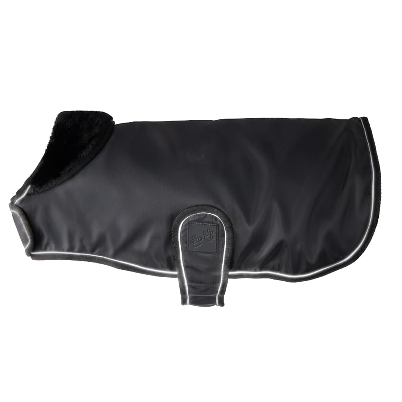 Capa de Chuva para Cães Pet Passion Breeze II com Pelo Sintético, Preta, Small (4,5–11,3 kg)