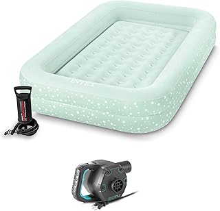 Intex Kids Travel Air Mattress, 10" with 120V Quick-Fill Electric Air Pump