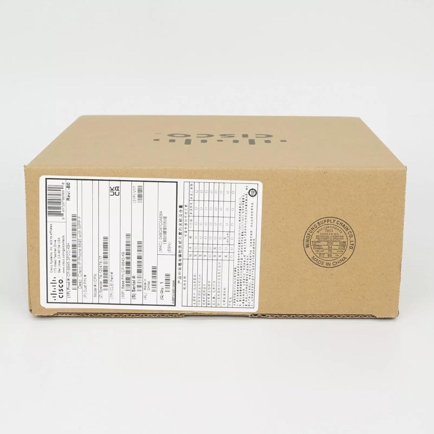 Cisco CP-8845-3PCC-K9 IP Video Phone 8845 with Multiplatform Phone Firmware [Power Supply Not Included] [New Open Box] (Renewed)