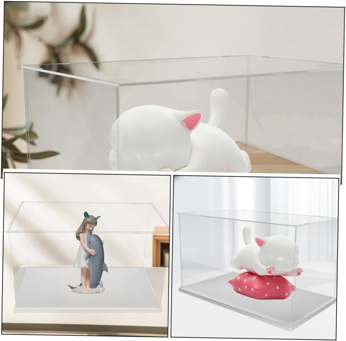 Clear Display Case Figures and Models Transparent Showcase for Dolls Dustproof and Easy Access for Organizing Collectibles and Home Decor