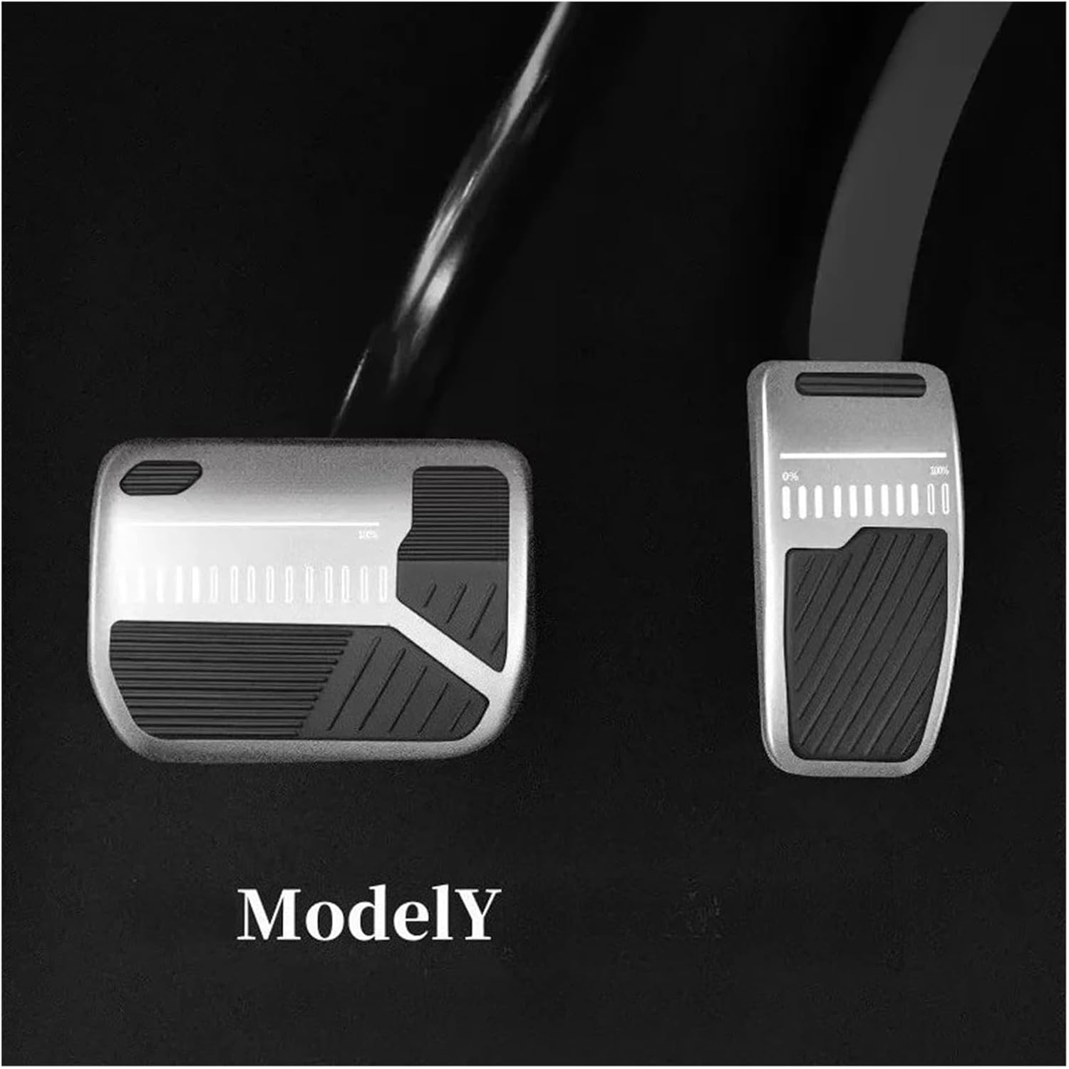 Car Foot Pedal Accelerator Brake Pedal Cover Non-Slip Pad Accessories Compatible With Model Y 2021-2025(2PCS Silver)