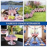 HOOSUN 12 Pcs Small American Flags On Stick,4th of July Decorations Small USA Flag On Stick,Mini 4''x6'' American Flags for Outside,Fourth of July Flag for Yard Lawn,Patriotic Memorial Day Decorations