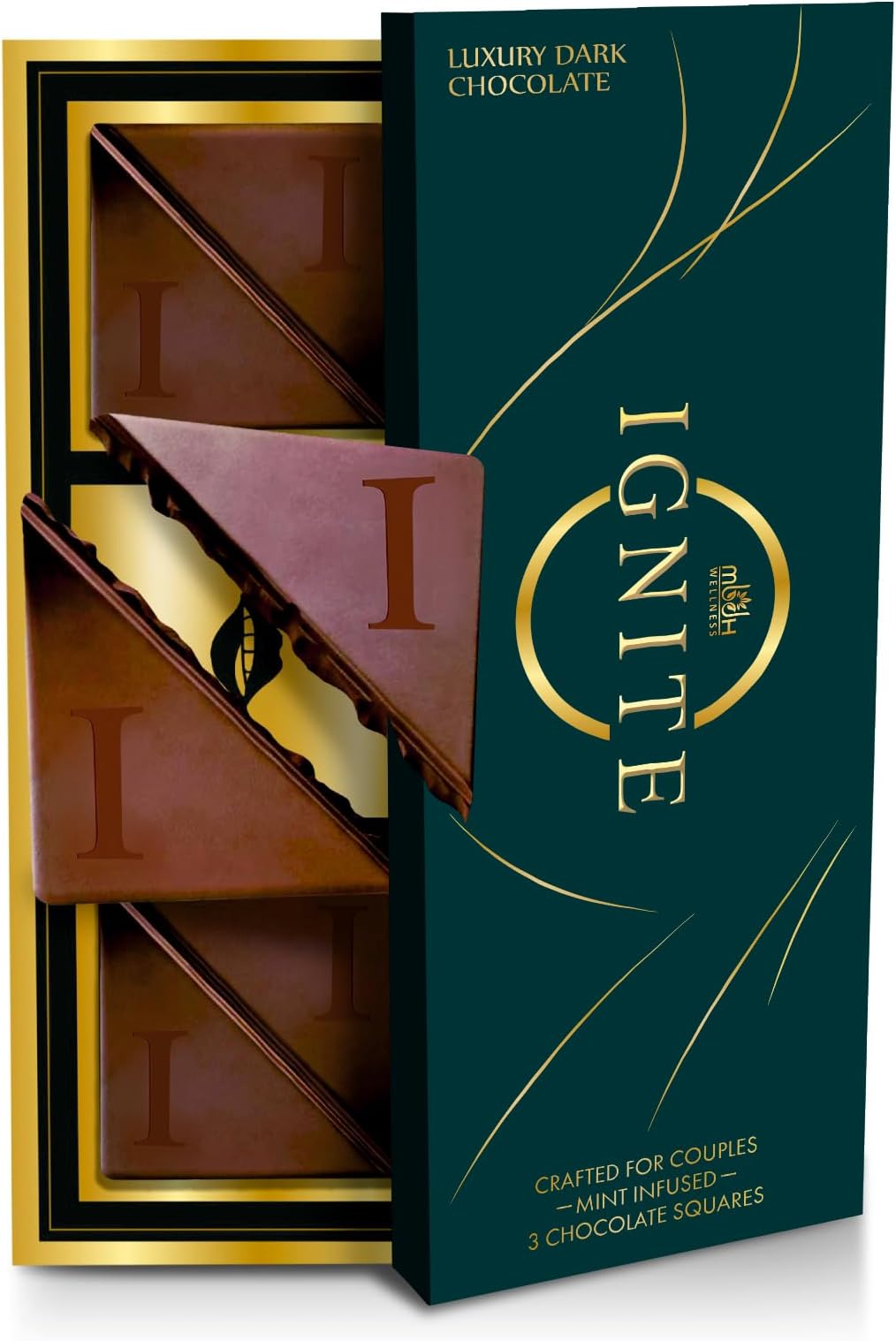 Ignite Mint Chocolate Bars – Premium Mint-Infused 80% Dark Chocolate for a Bold, Refreshing Flavor, Gluten-Free, and Made with Selected Ingredients for Pure Indulgence, Ideal for Sharing, Pack of 1