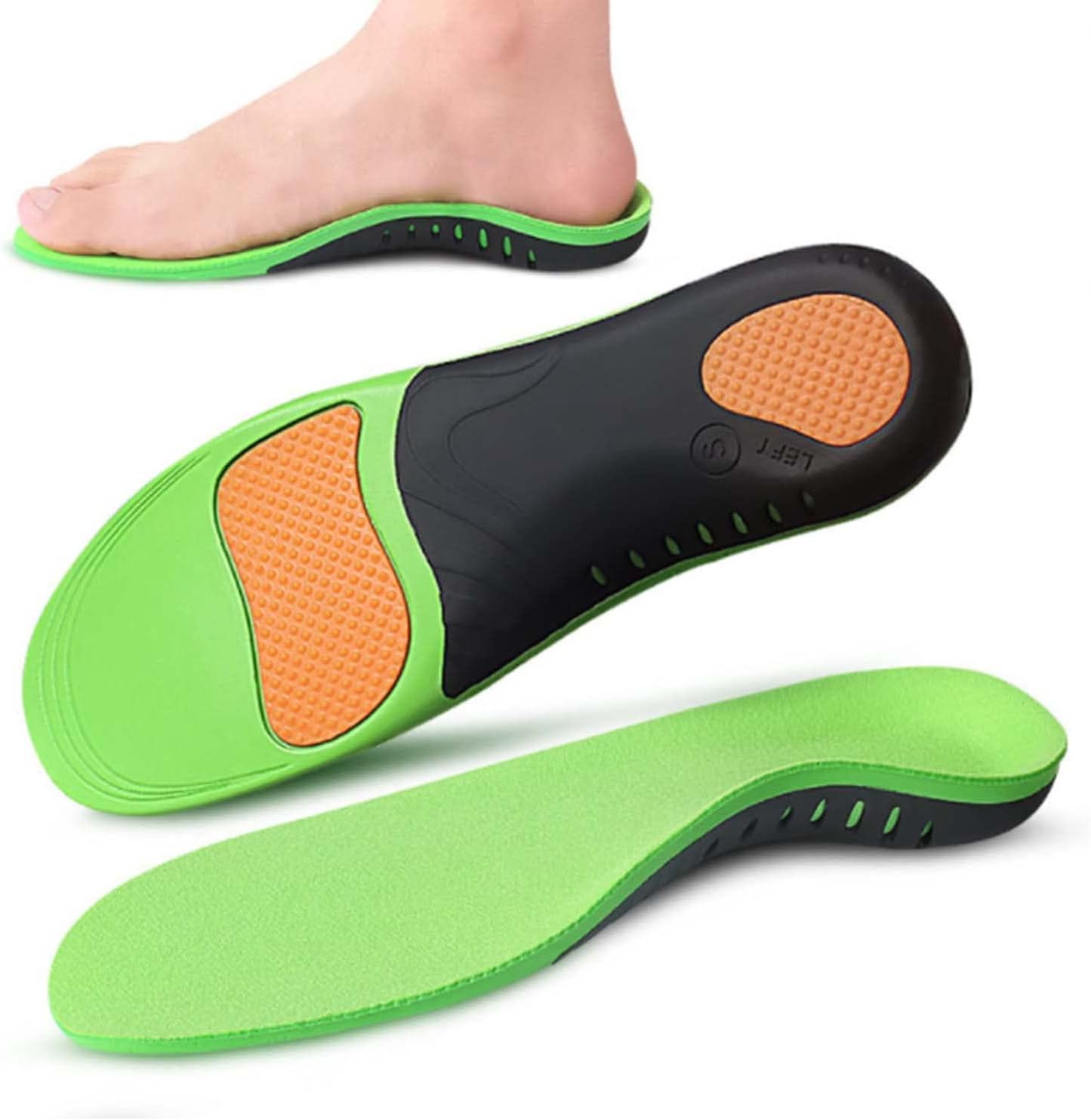 SYOSI Orthotic Insole Plantar Fasciitis High Arch Support Shoes Inserts - Orthotics Shoes Insoles for Flat Feet Foot Valgus, Work Boot Insoles Relieves Foot Pain Heel Pain(Xs: 35-37 24.5CM)