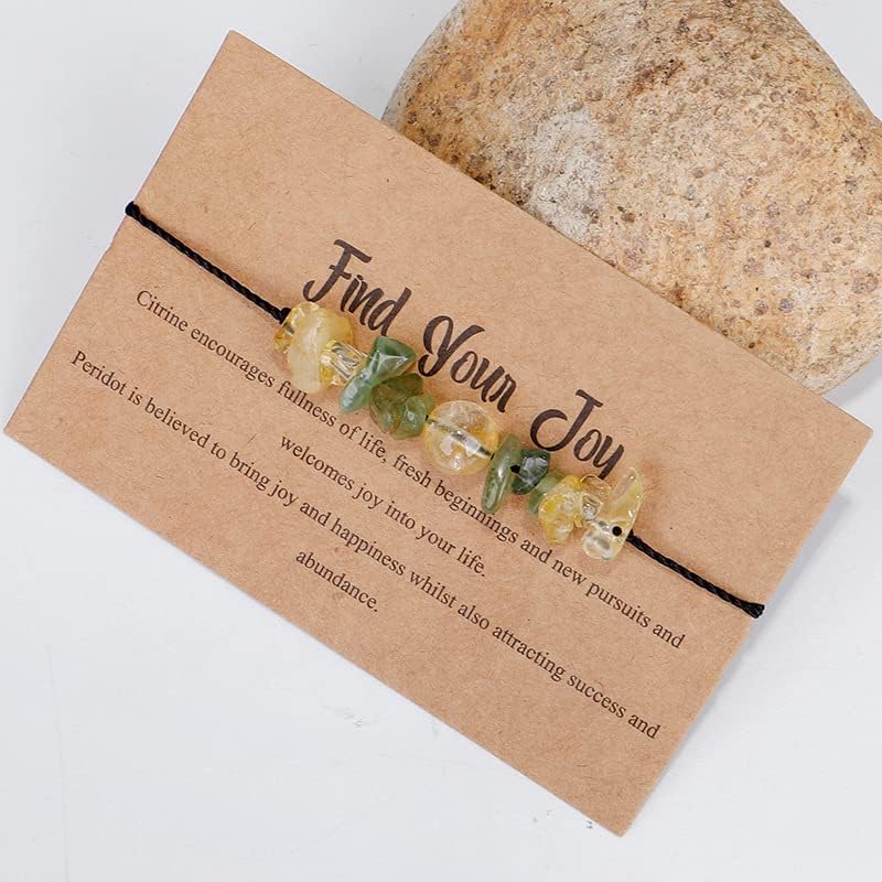 COLORFUL BLING Handmade Healing Chakra Beaded Bracelet with Spiritual Meaningful Card Crystal Natural Stone Strand Bracelet for Women Reiki Yoga Meditation Jewelry Protection Gifts - Image 5