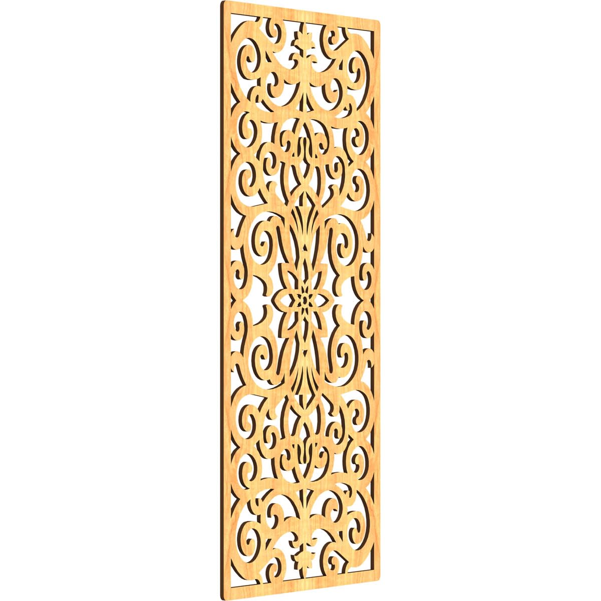 Buel Decorative Pierced Fretwork Wood Wall Panels, 17 3/8"W x 44 3/8"H x 1/4"T, Cherry