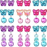 Hicarer 9 Pairs Girls Clip on Earrings Pretend Princess Play Earrings for Girls Jewelry Set