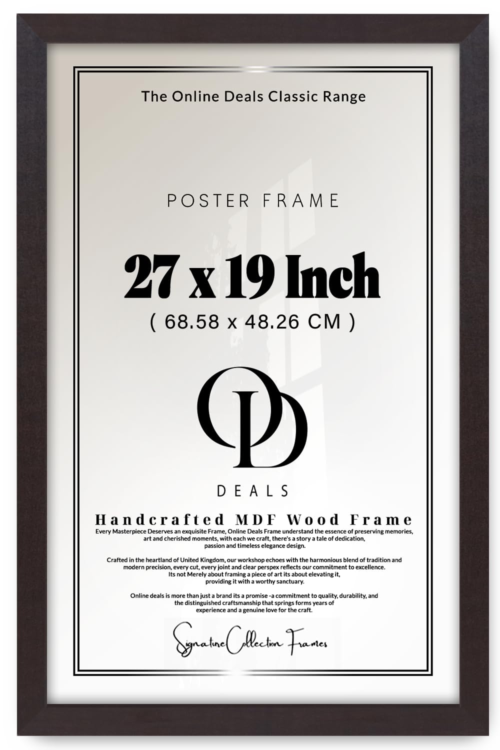 OD Deals | Elegant Engineered Wood Finish Poster Frame 27 X 19 Inch (68.58 X 48.26 CM) — Mahogany Border For Artwork, Wall Décor, Home And Office Display, Prints And Photographs, Posters