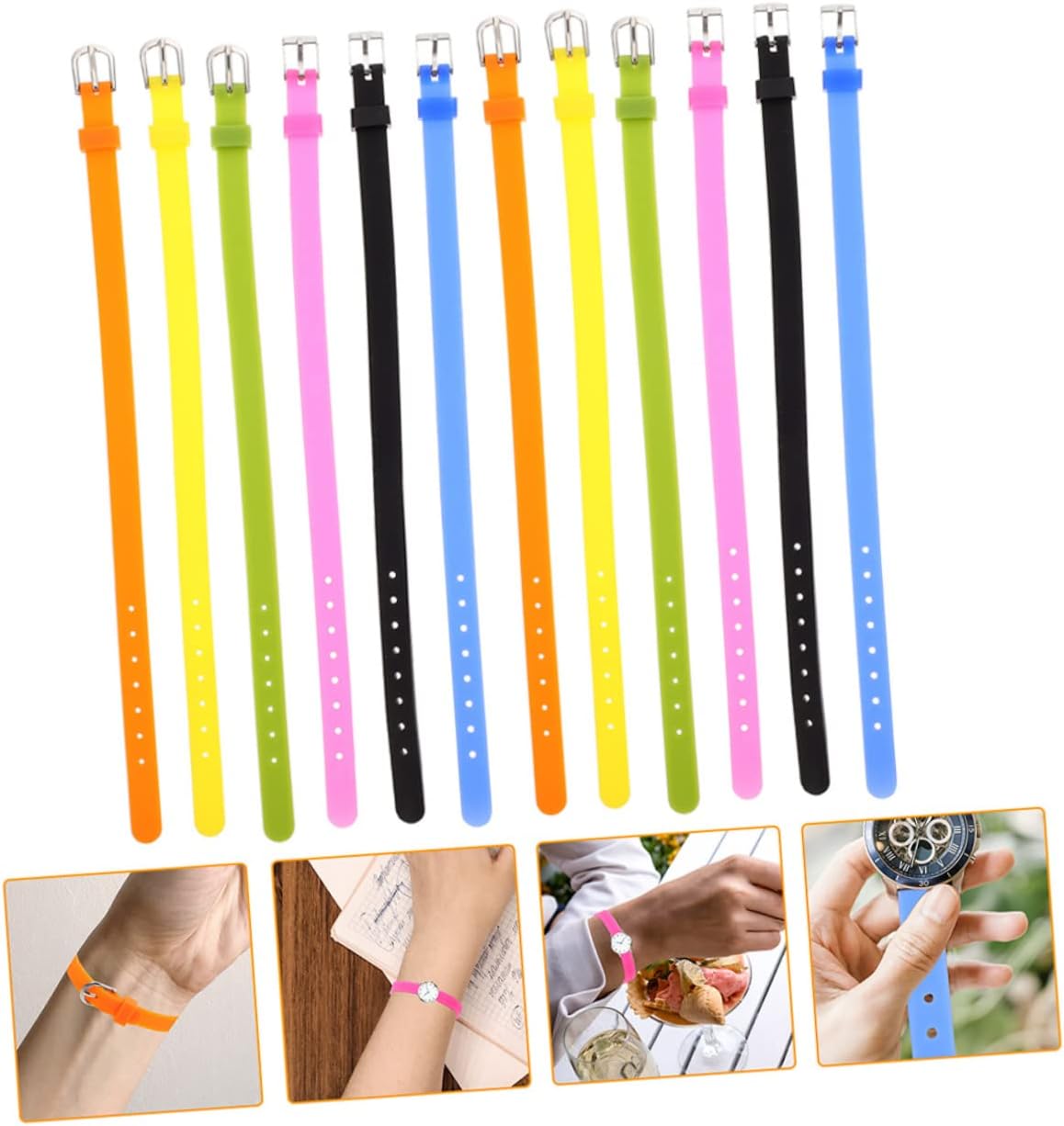 UPKOCH Unisex Silicone Bracelets Comfortable Elastic Wristbands for Watch Straps Decorative Bands for All