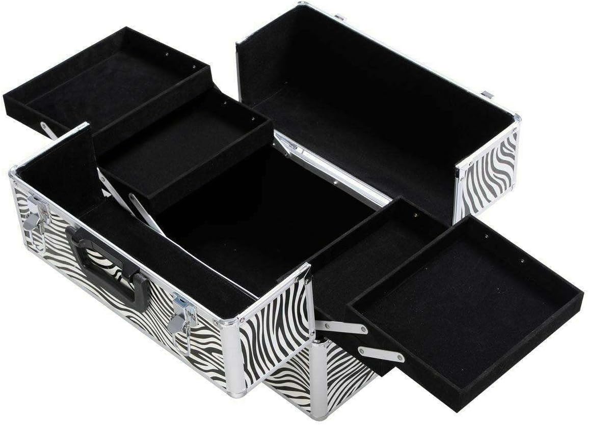 LKOP 14"x9"x10"Aluminum Makeup Train Case Jewelry Box Cosmetic Organizer Cosmetic-display-cases Makeup organizer Bathroom organizer Makeup bag Storage cabinet Bathroom storage Makeup vanity Make